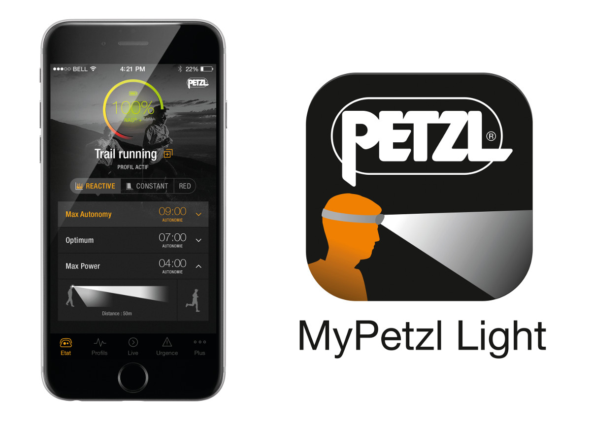 Lampe Frontale Nao Petzl : système Bluetooth